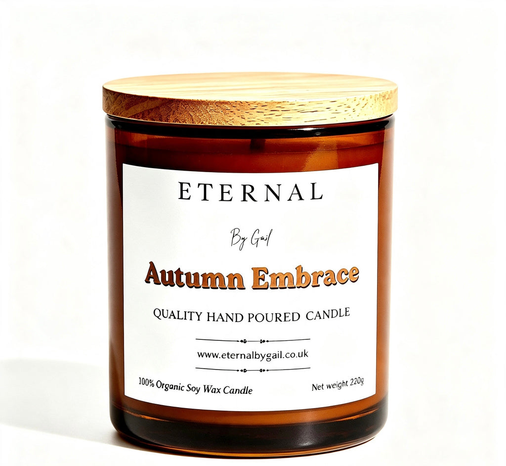 Autumn Embrace cinnamon orange and Cranbury warm cosy nights soy wax candle 220g