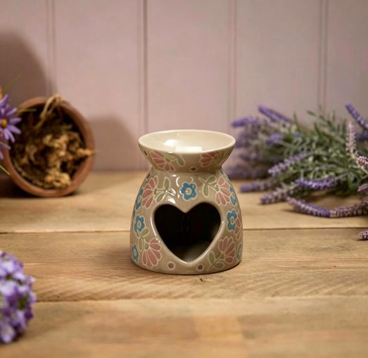 Modern Stoneware Wax Burner Set – Matte Finish with Debossed Abstract Geometric Patterns | Minimalist Home Fragrance Diffuser