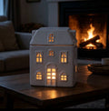 Large Ceramic House-Shaped Wax Burner – Off-White Matte Finish | Decorative Electric Wax Melter for Cozy Home Ambiance