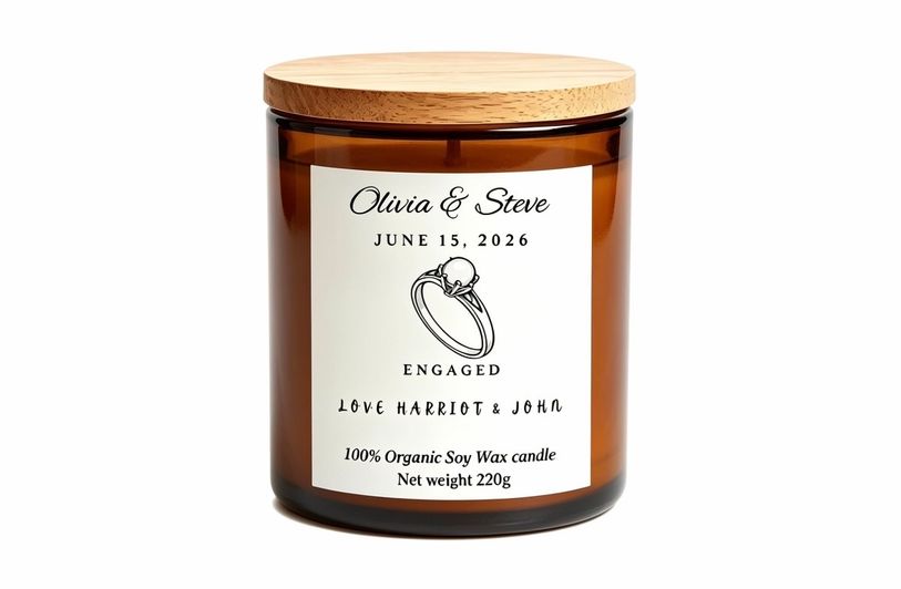 Engagement celebration candle gift for the luck couple
