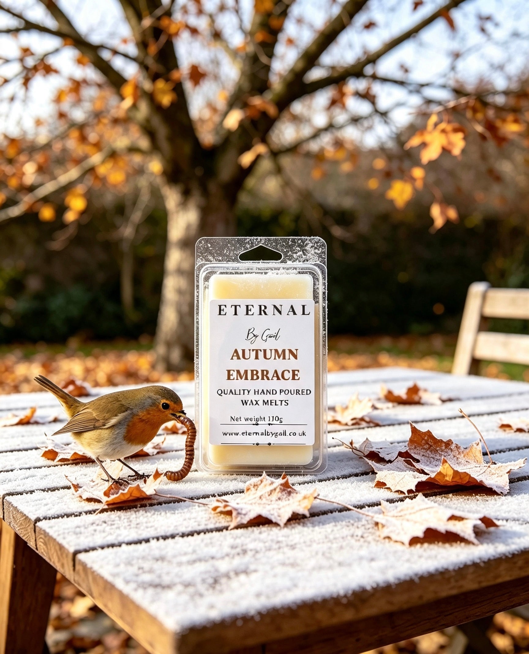 Autumn embrace cosy spice warm nights Halloween soy wax candle 220g