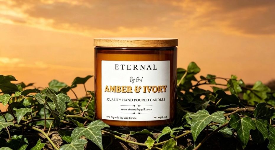 Amber & Ivory 200g 100% Vegan Soy wax candle