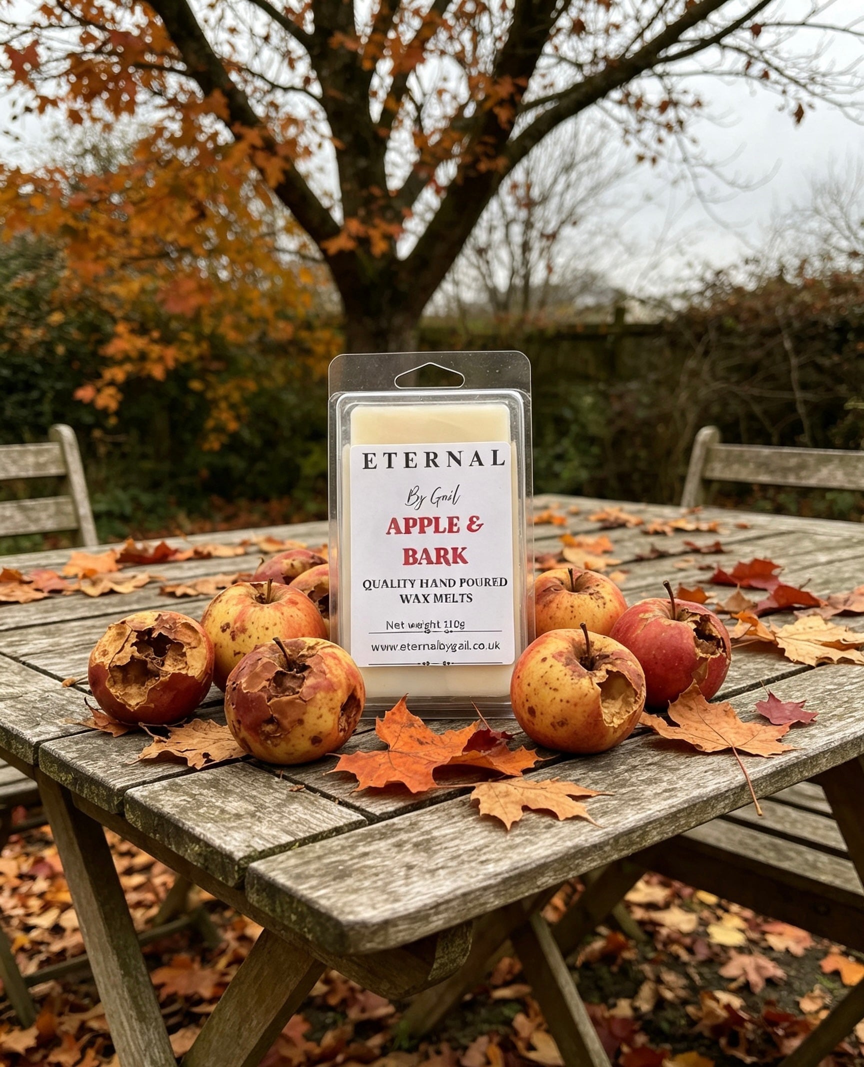 Apple & bark cosy warm spice Autumn Halloween soy wax 220g candle
