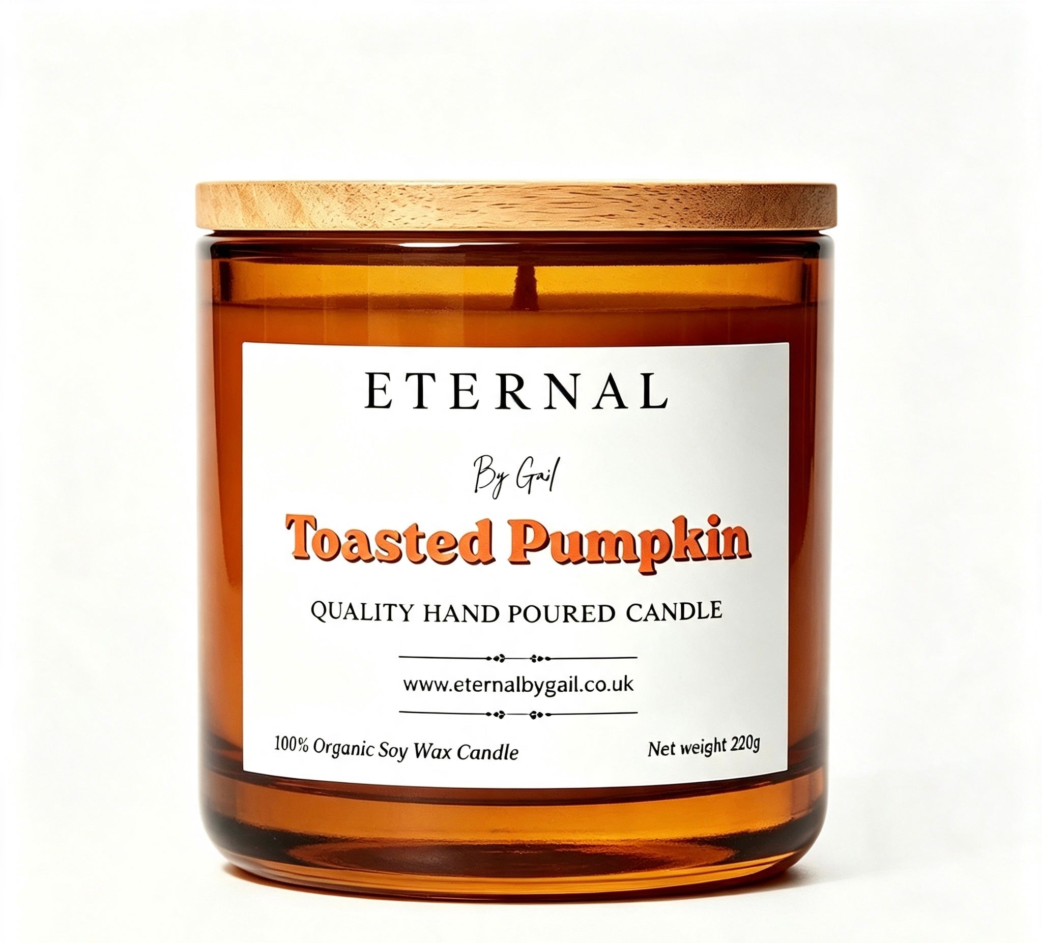 Toasted Pumpkin Spice Autumn Candle | 100% Soy Wax | 220g | Warm & Cozy Fall Fragrance