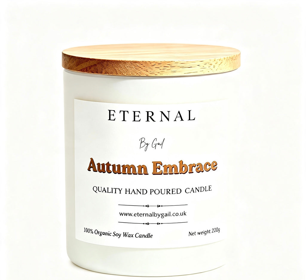 Autumn Embrace cinnamon orange and Cranbury warm cosy nights soy wax candle 220g
