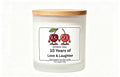 Smells like 10 years of love and laughter personalised candle gift