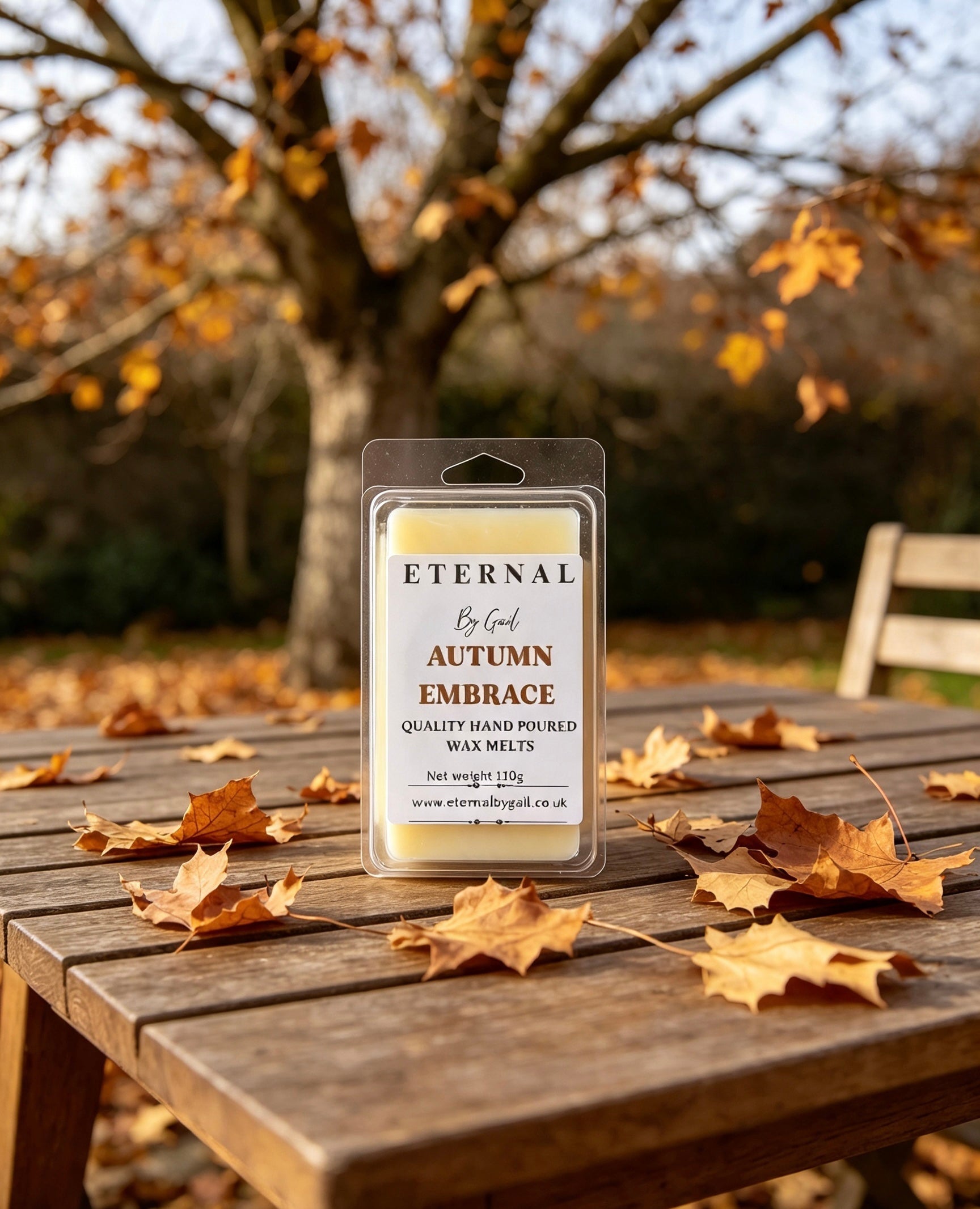 Autumn embrace cosy spice warm nights Halloween soy wax candle 220g