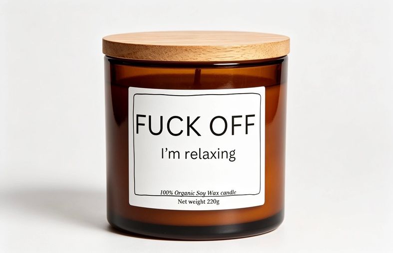 F-uck off I'm relaxing funny personalised candle gift