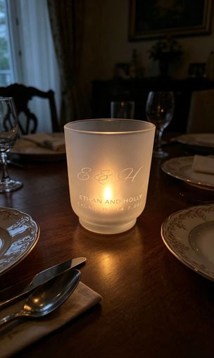 Personalised Engraved T-Light Holder – Custom Name Date Gift for Wedding, Anniversary, Birthday – Romantic Home Decor & Celebration Keepsake