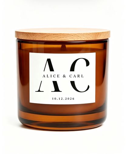 Personalised wedding candle gift to the special couple