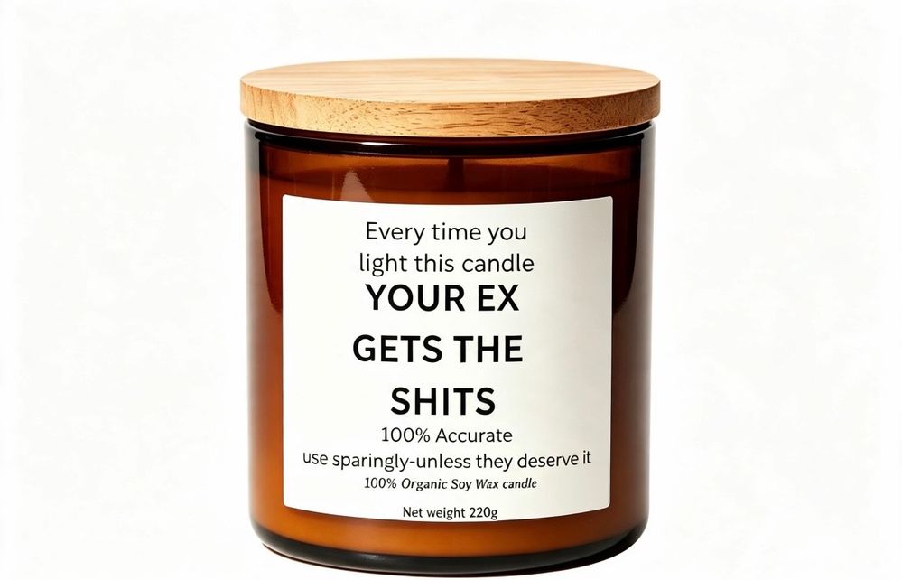 Every time you light this candle Your Ex gets the shits funny candle gift 220g