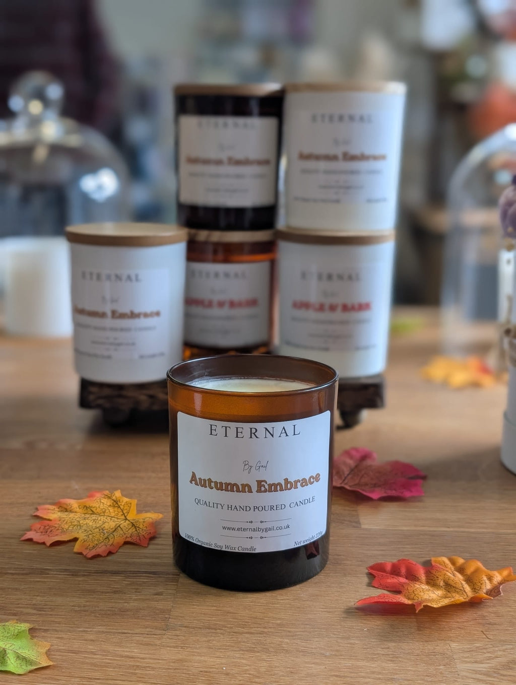 Autumn Embrace cinnamon orange and Cranbury warm cosy nights soy wax candle 220g