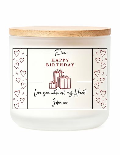 Happy Birthday personalised candle gift