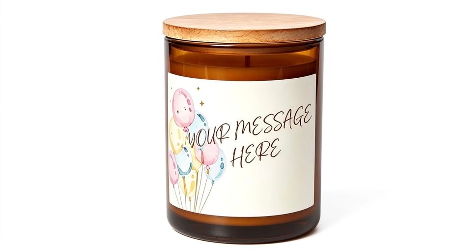 Your message here for celebrations personalised candle gift