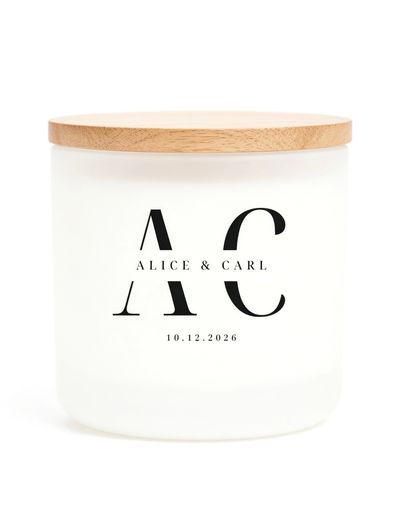 Personalised wedding candle gift to the special couple