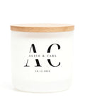Personalised wedding candle gift to the special couple