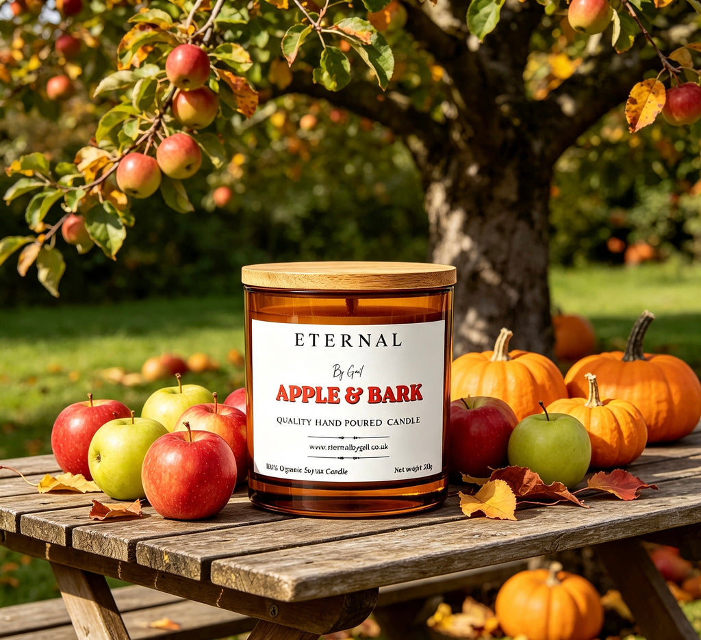 Apple & Bark Autumn Candle | 220g Soy Wax | Cozy Fall Fragrance | Clean Burn