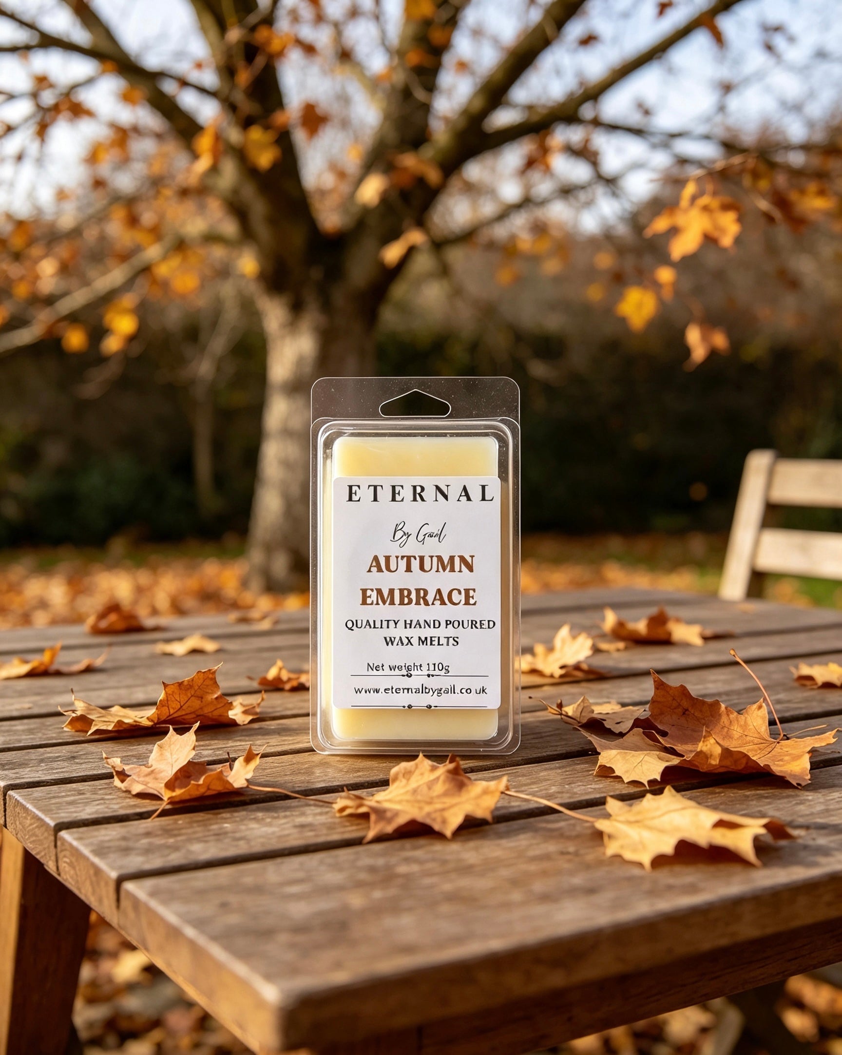 Autumn embrace cosy spice warm nights Halloween soy wax candle 220g