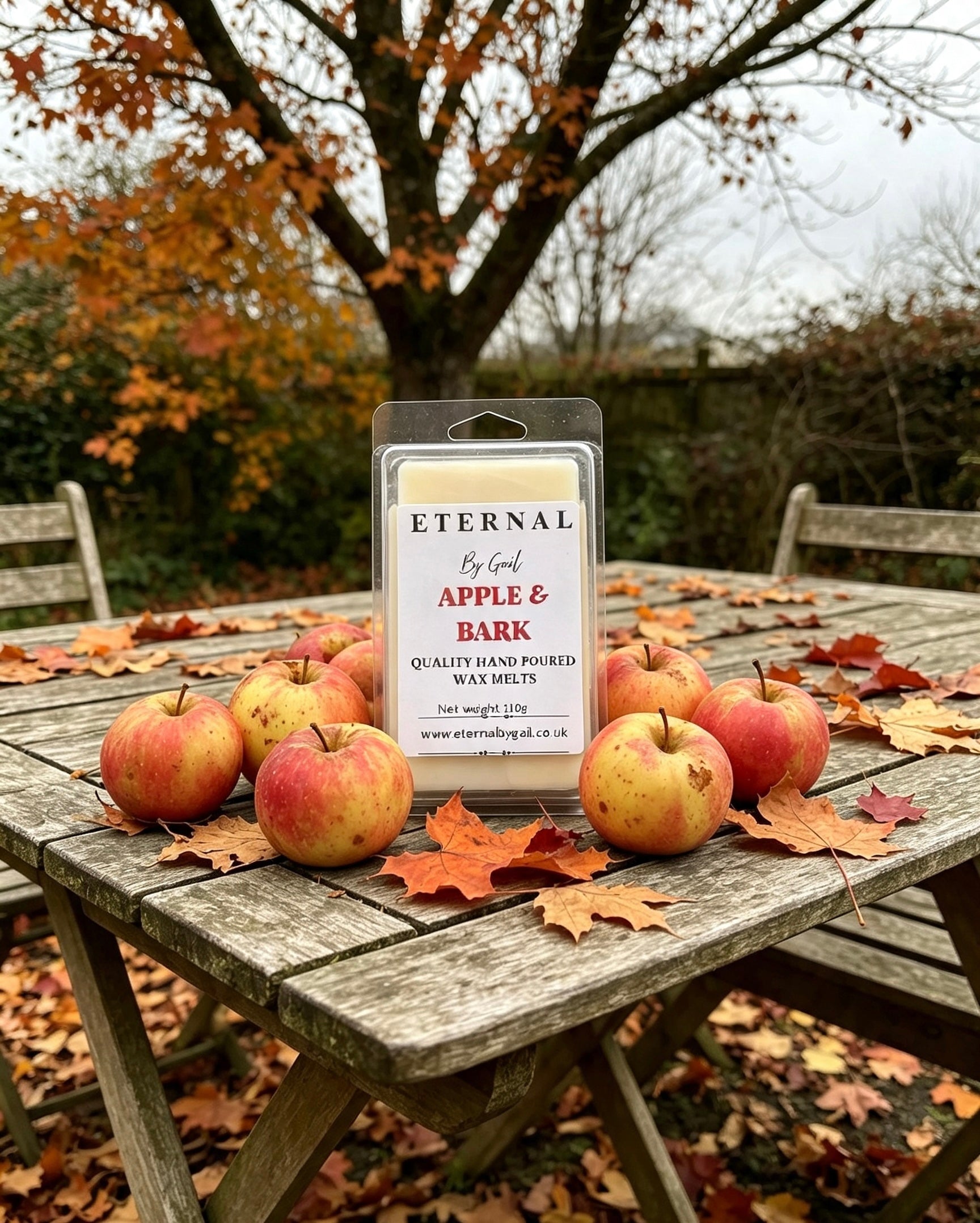 Apple & bark cosy warm spice Autumn Halloween soy wax 220g candle