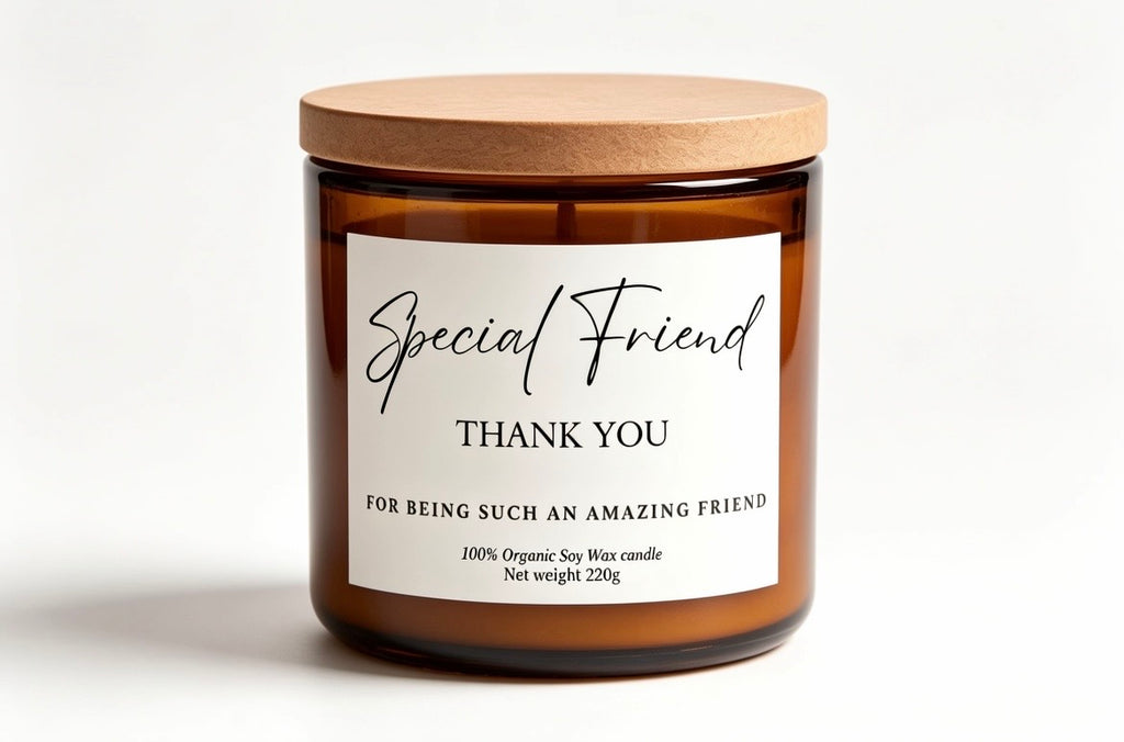 Special friend thank you personalised candle gift