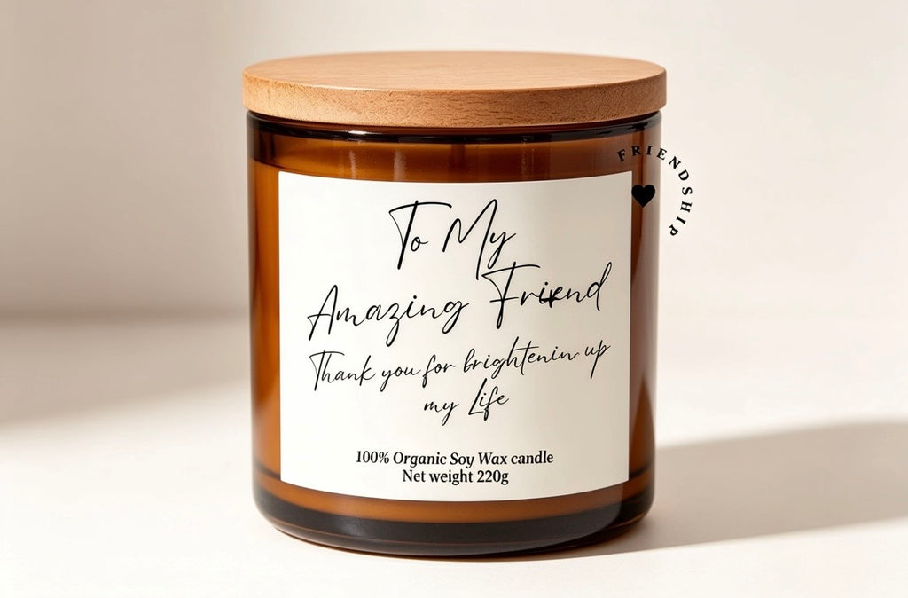Amazing friend thank you personalised candle gift