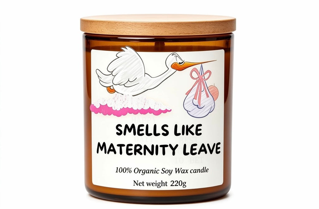 Maternity Leave personalised candle gift