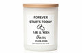 Wedding gift personalised candle