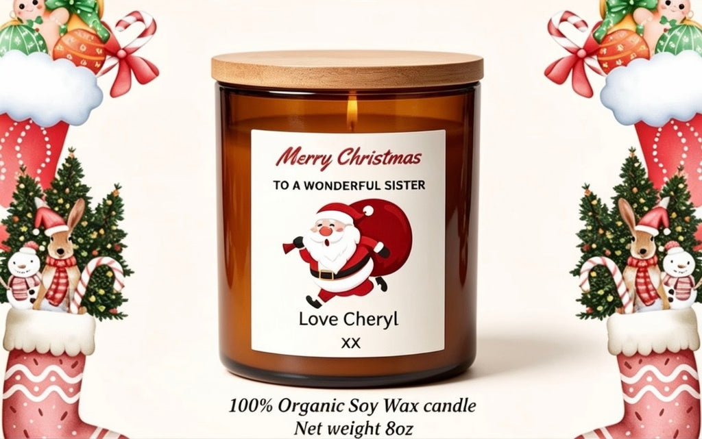Personalised Christmas Candle with Custom Message Custom Jar Candle Gift Holiday Soy Candle Unique Xmas Gift for Him or Her Stocking Filler