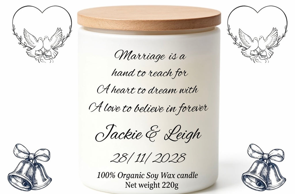 Wedding personalised candle