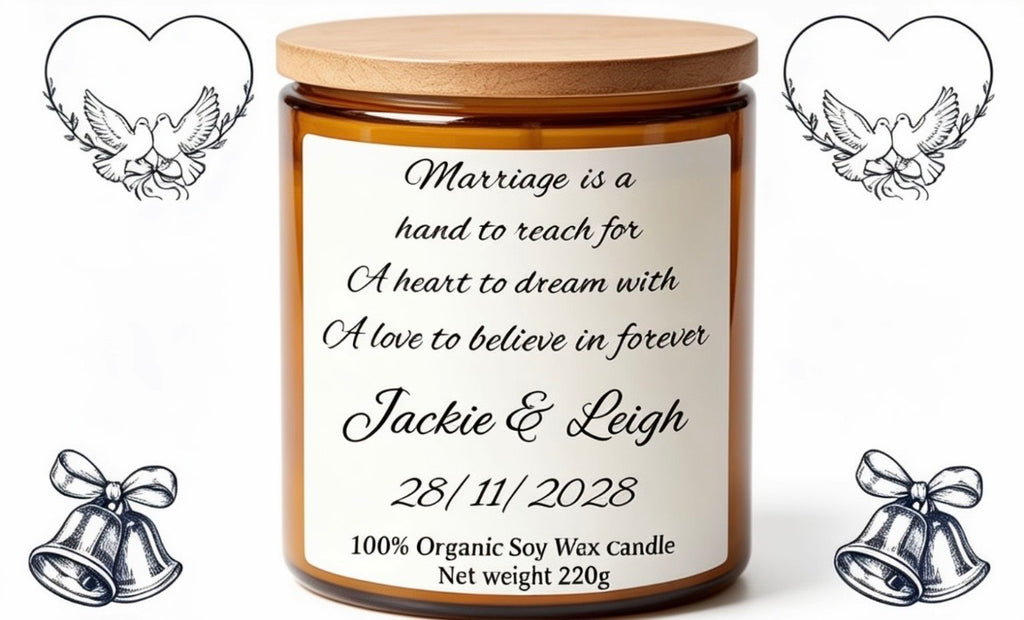 Wedding personalised candle