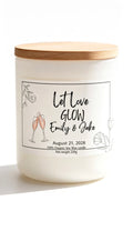 Let Love glow personalised wedding candle gift