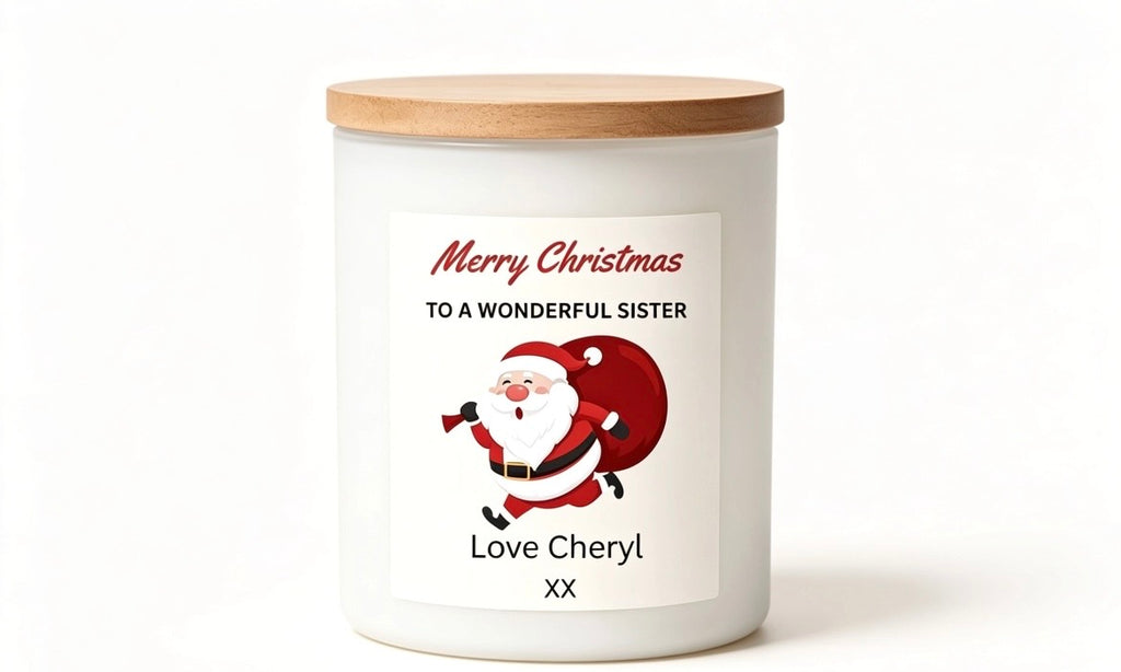 Personalised Christmas Candle with Custom Message Custom Jar Candle Gift Holiday Soy Candle Unique Xmas Gift for Him or Her Stocking Filler