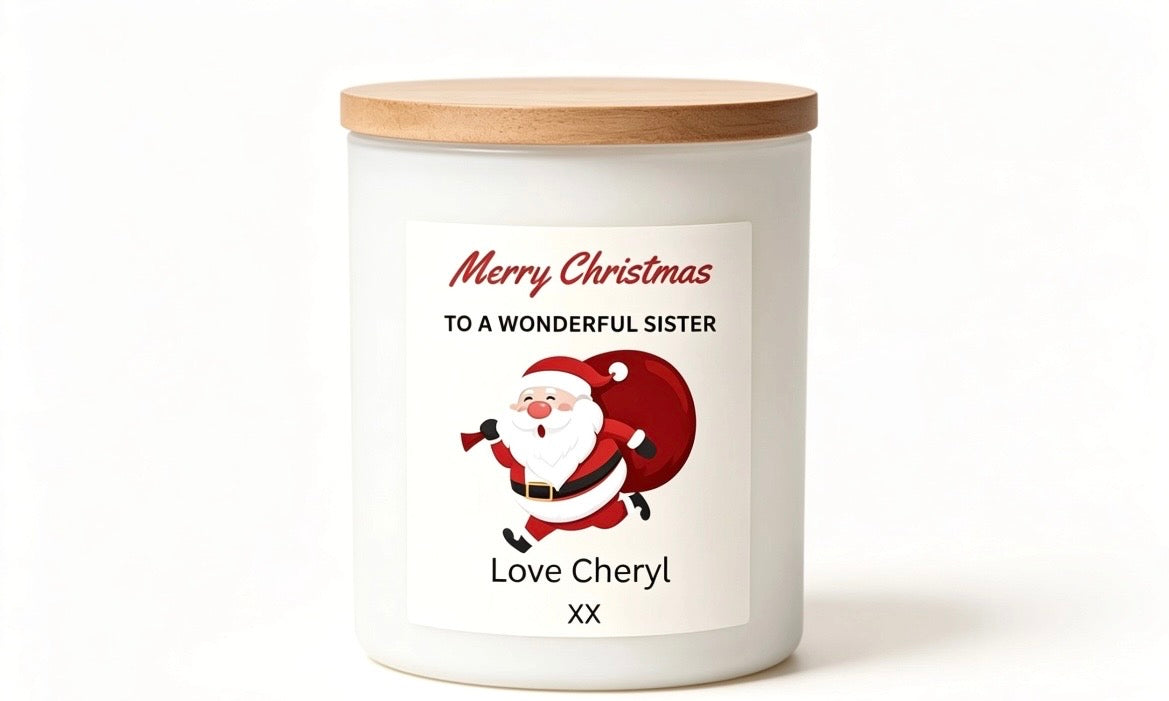 Personalised Christmas Candle with Custom Message Custom Jar Candle Gift Holiday Soy Candle Unique Xmas Gift for Him or Her Stocking Filler