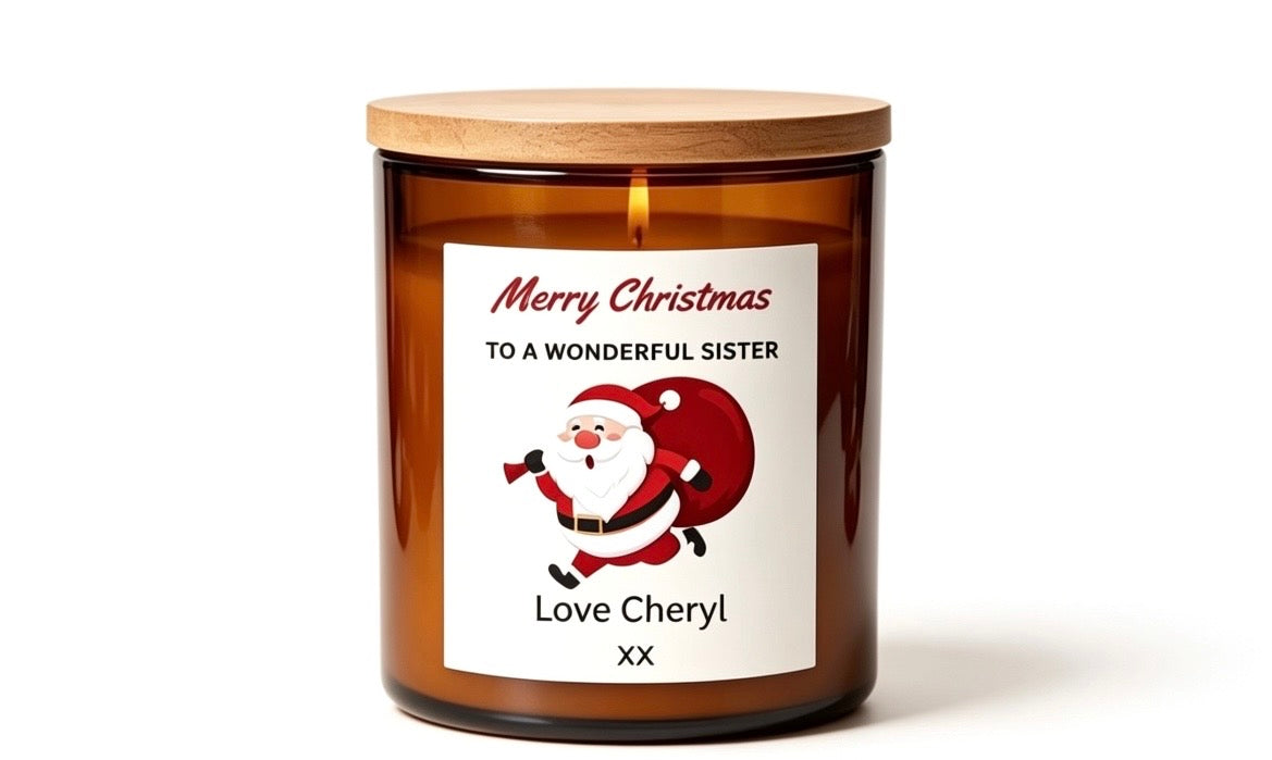 Personalised Christmas Candle with Custom Message Custom Jar Candle Gift Holiday Soy Candle Unique Xmas Gift for Him or Her Stocking Filler