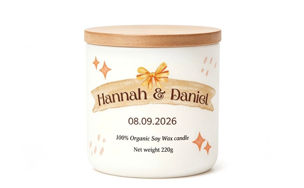 Wedding or engagement personalised gift candle