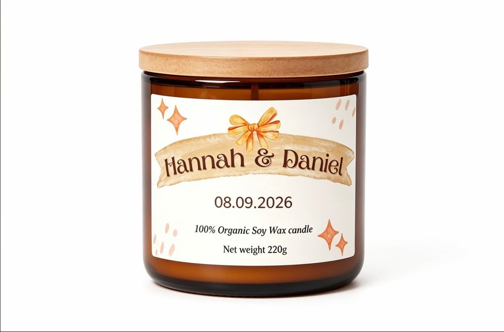 Wedding or engagement personalised gift candle