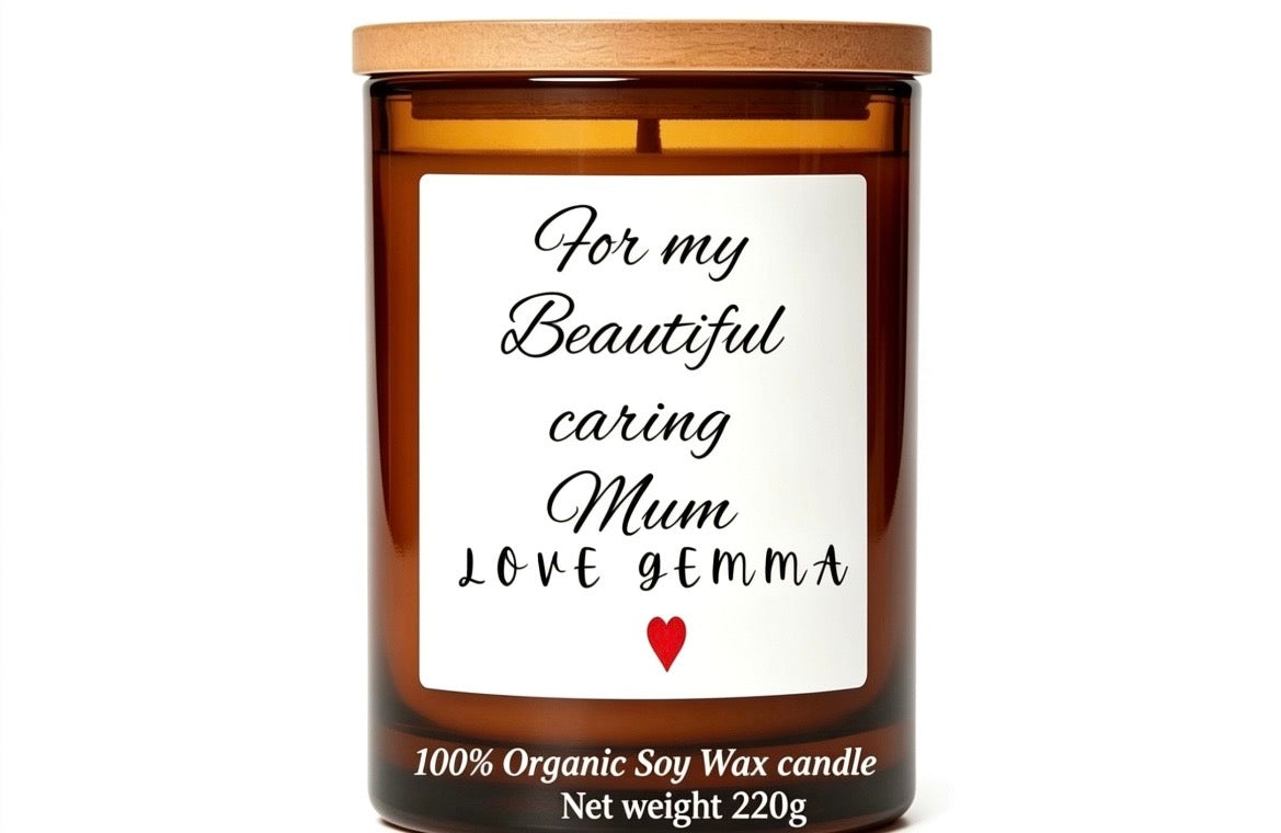 Personalise a candle gift for your mum