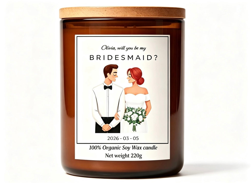 Will you be my bridesmaid personalised candle gift