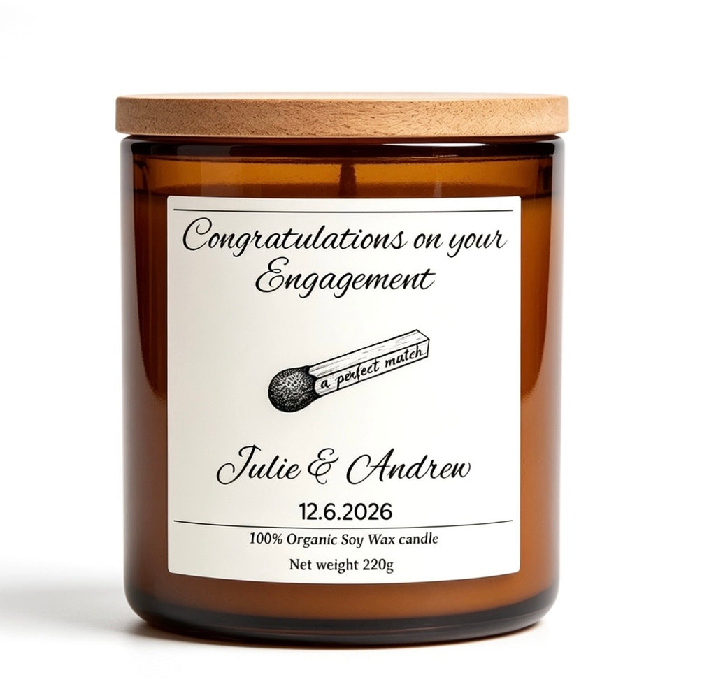 Congratulations on your engagement personalised candle gift
