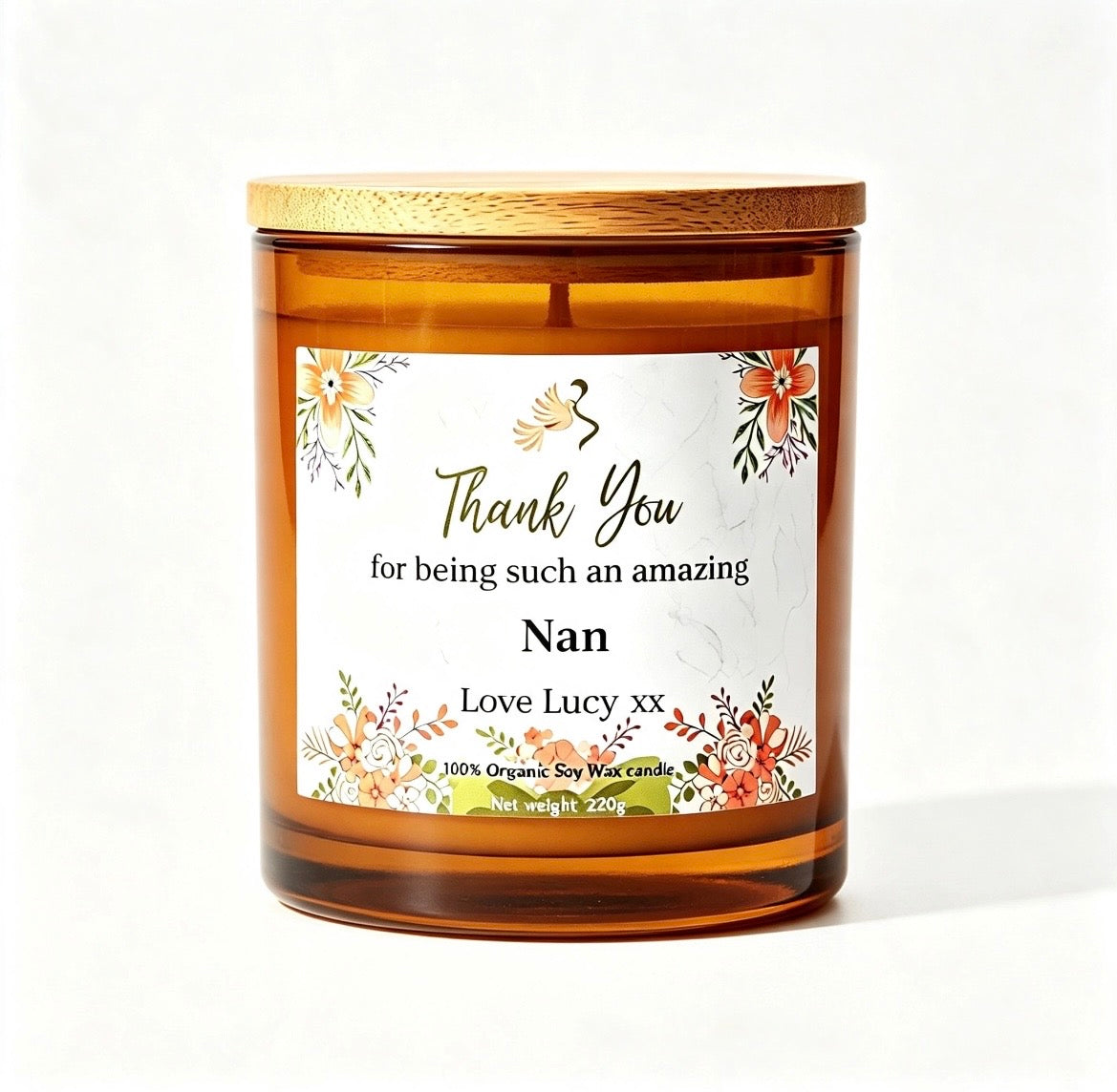 "Thank You for Being Such an Amazing Nan" Soy Wax Candle 220g