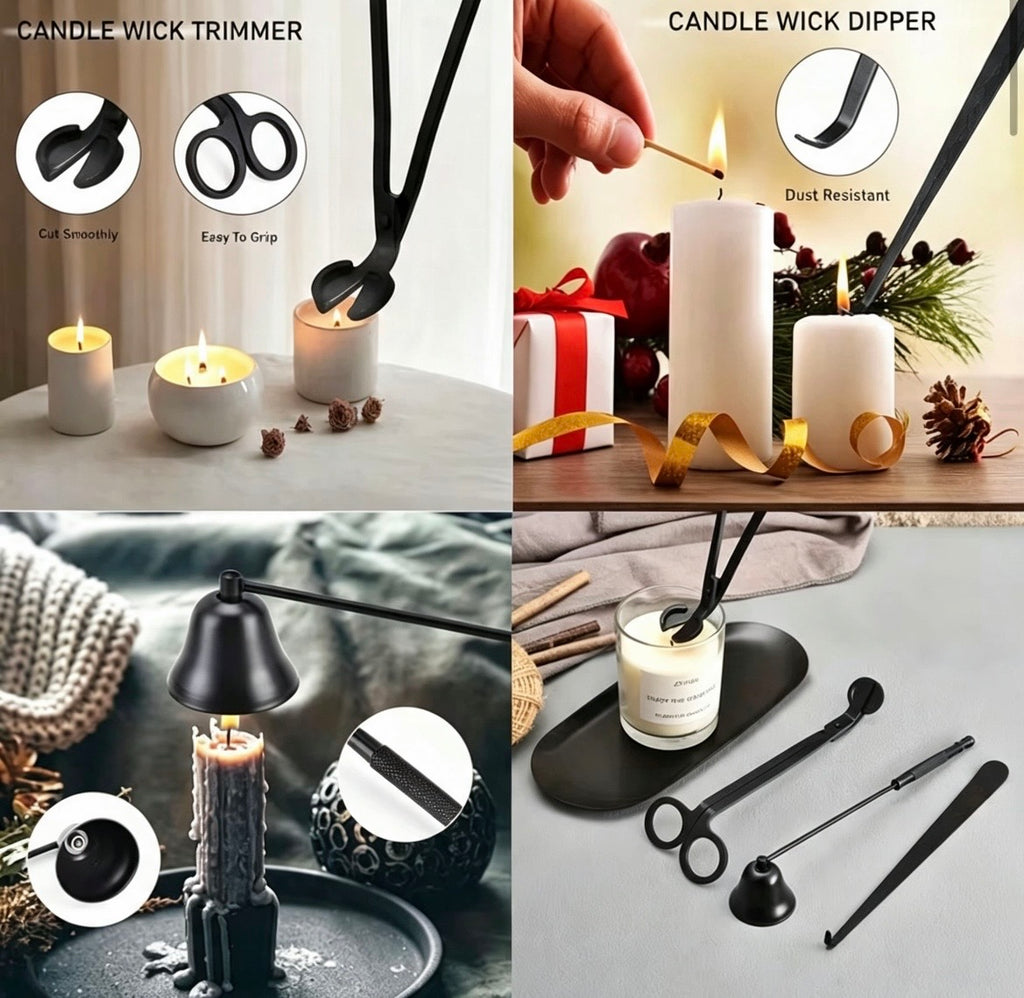 Candle care gift set wick dipper snuffer and trimmer in a box