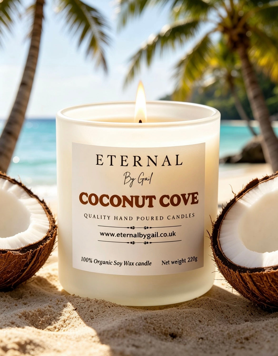 Coconut Cove 220g 100% Soy Wax candle
