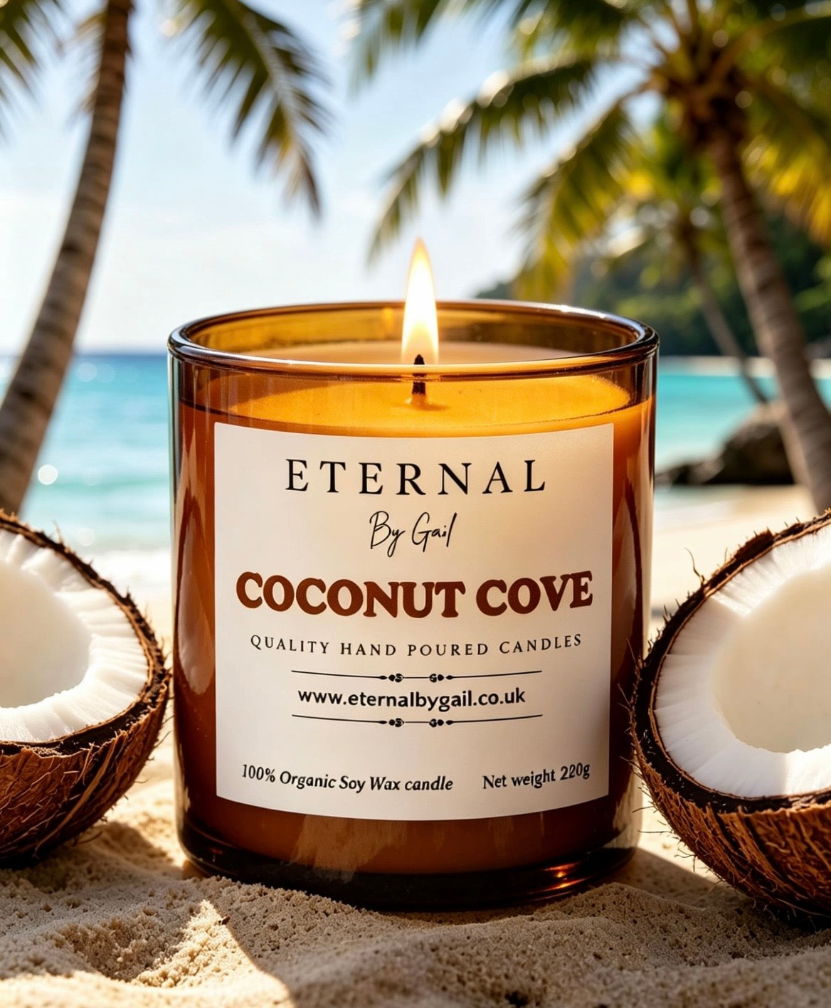 Coconut Cove 220g 100% Soy Wax candle