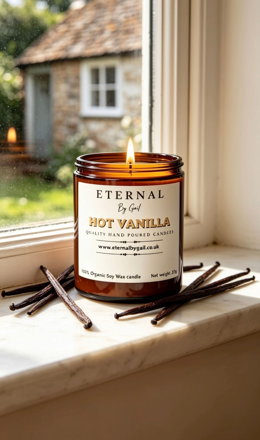 Opulent Vanilla & Sandalwood Aromatic Candle Hot Vanilla 220g 100% Soy Wax Candle Hot Vanilla