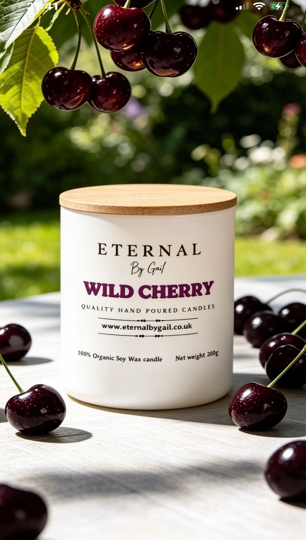 Wild Cherry 220g 100% Soy Wax Candle