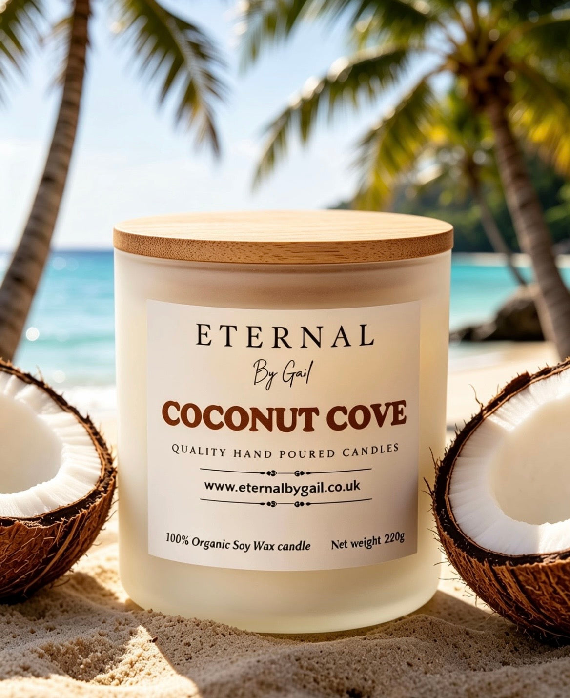 Coconut Cove 220g 100% Soy Wax candle