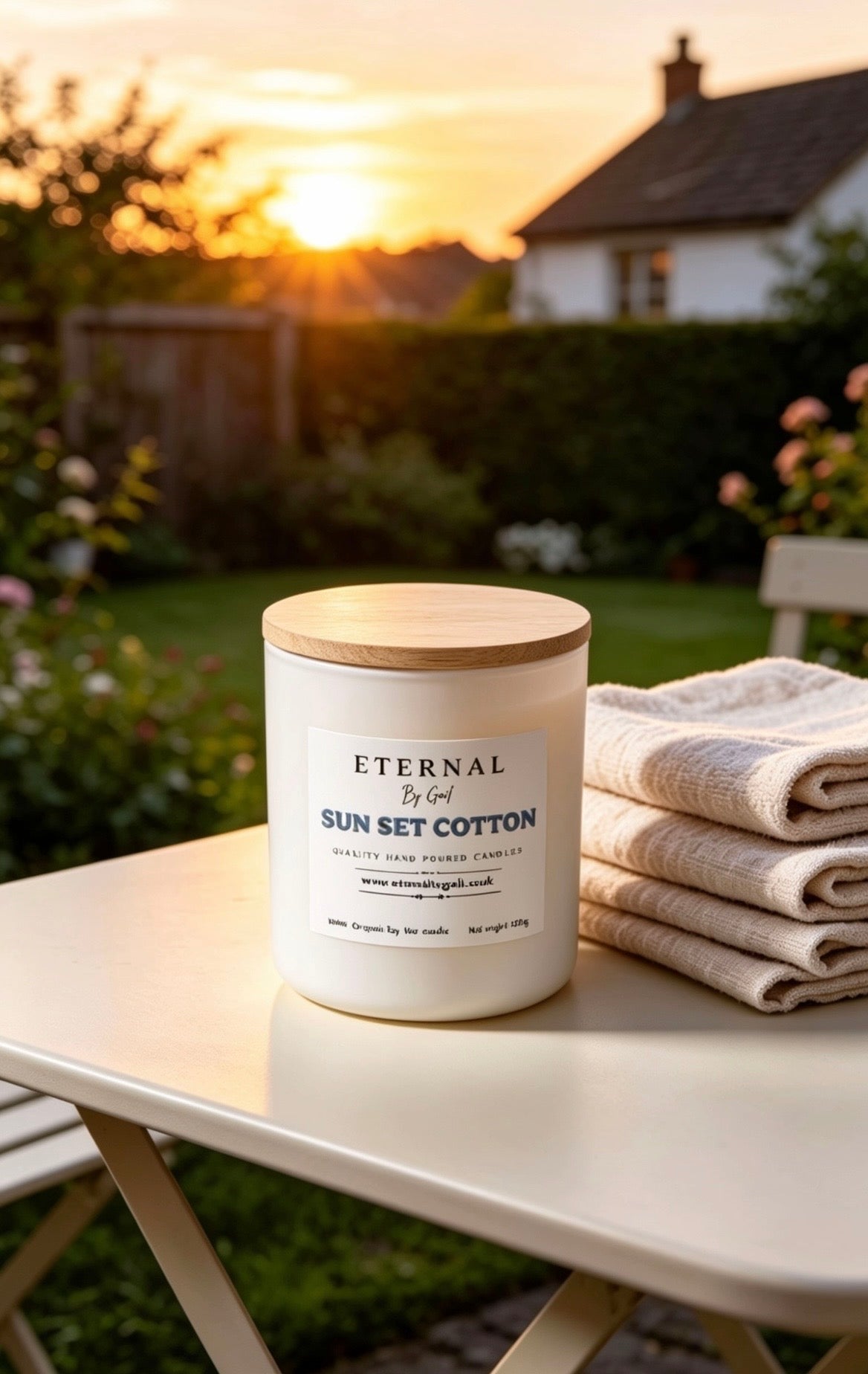 Sun set Cotton 220g 100% Soy Wax Candle