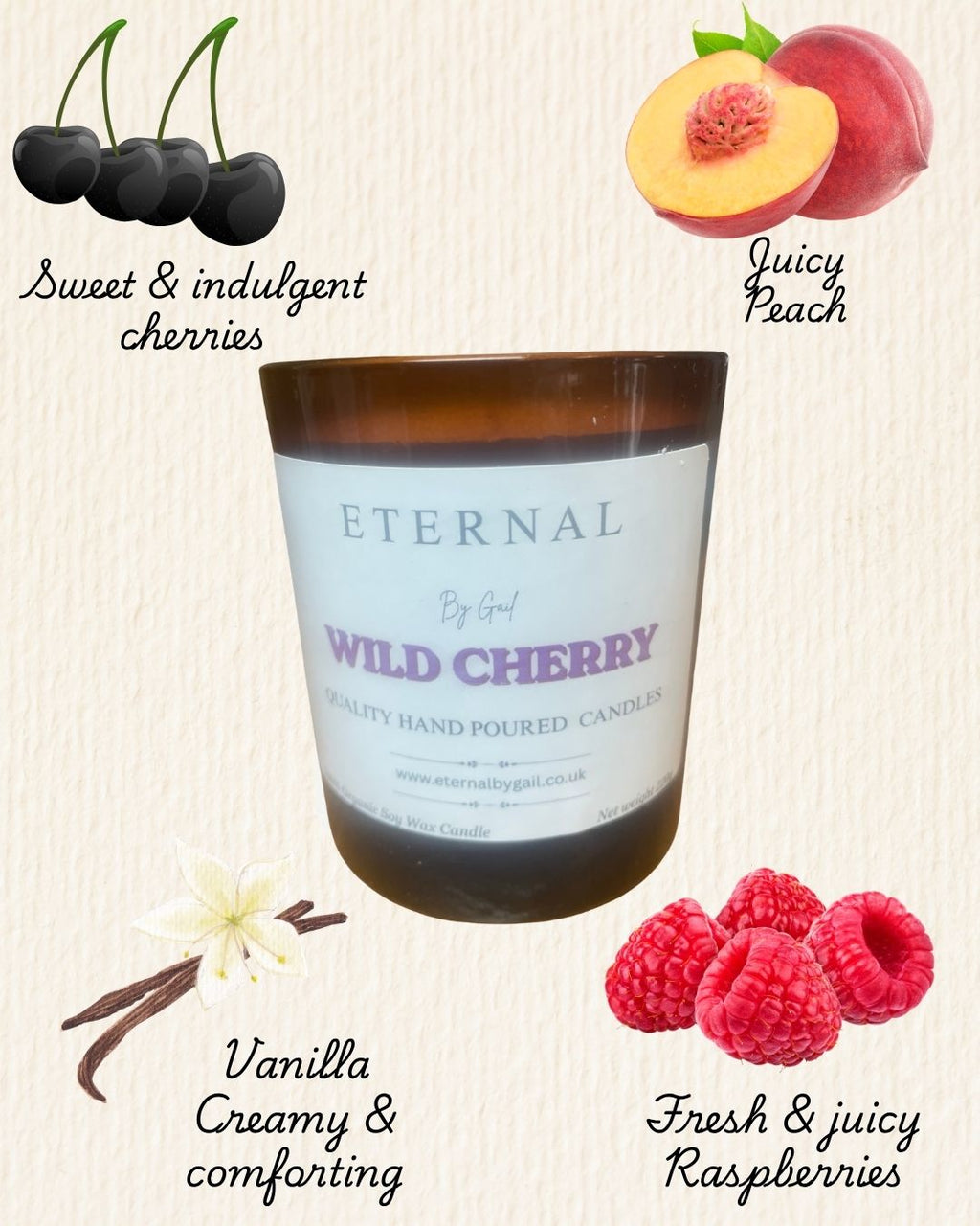 Wild Cherry 220g 100% Soy Wax Candle