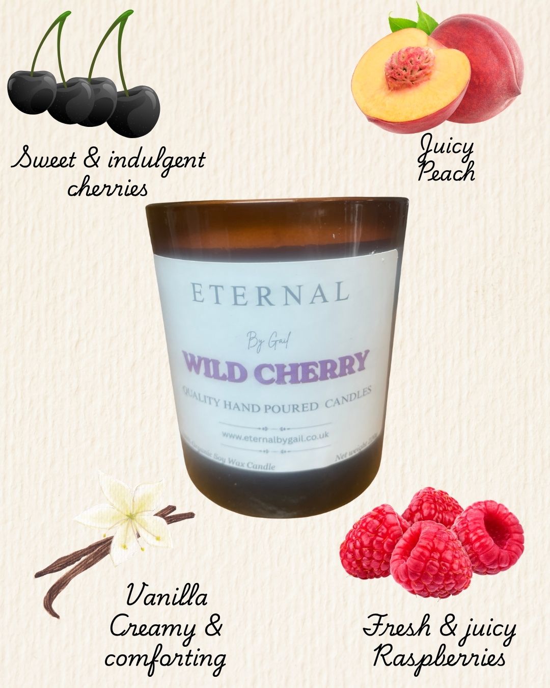 Wild Cherry 220g 100% Soy Wax Candle