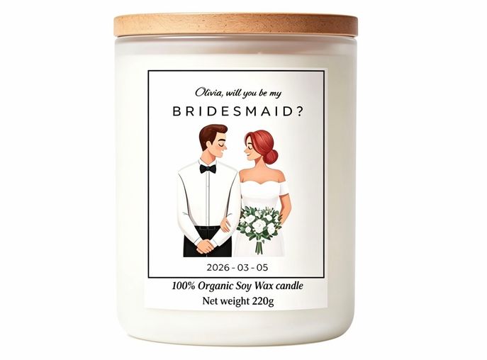 Will you be my bridesmaid personalised candle gift